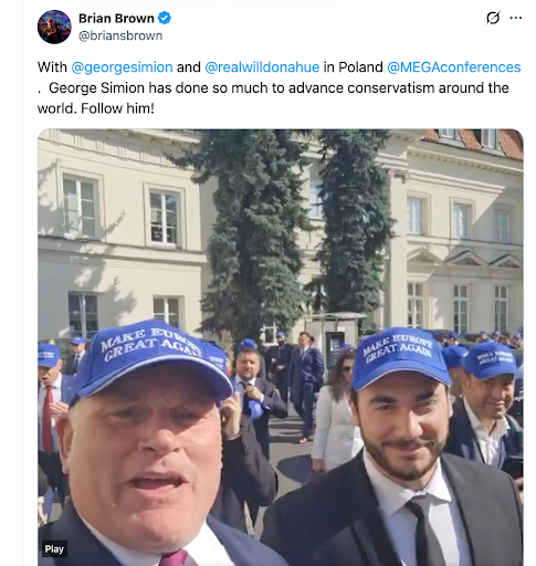 Amerykanie Brian S. Brown i William Donahue na inauguracji Karola Nawrockiego | źródło: X