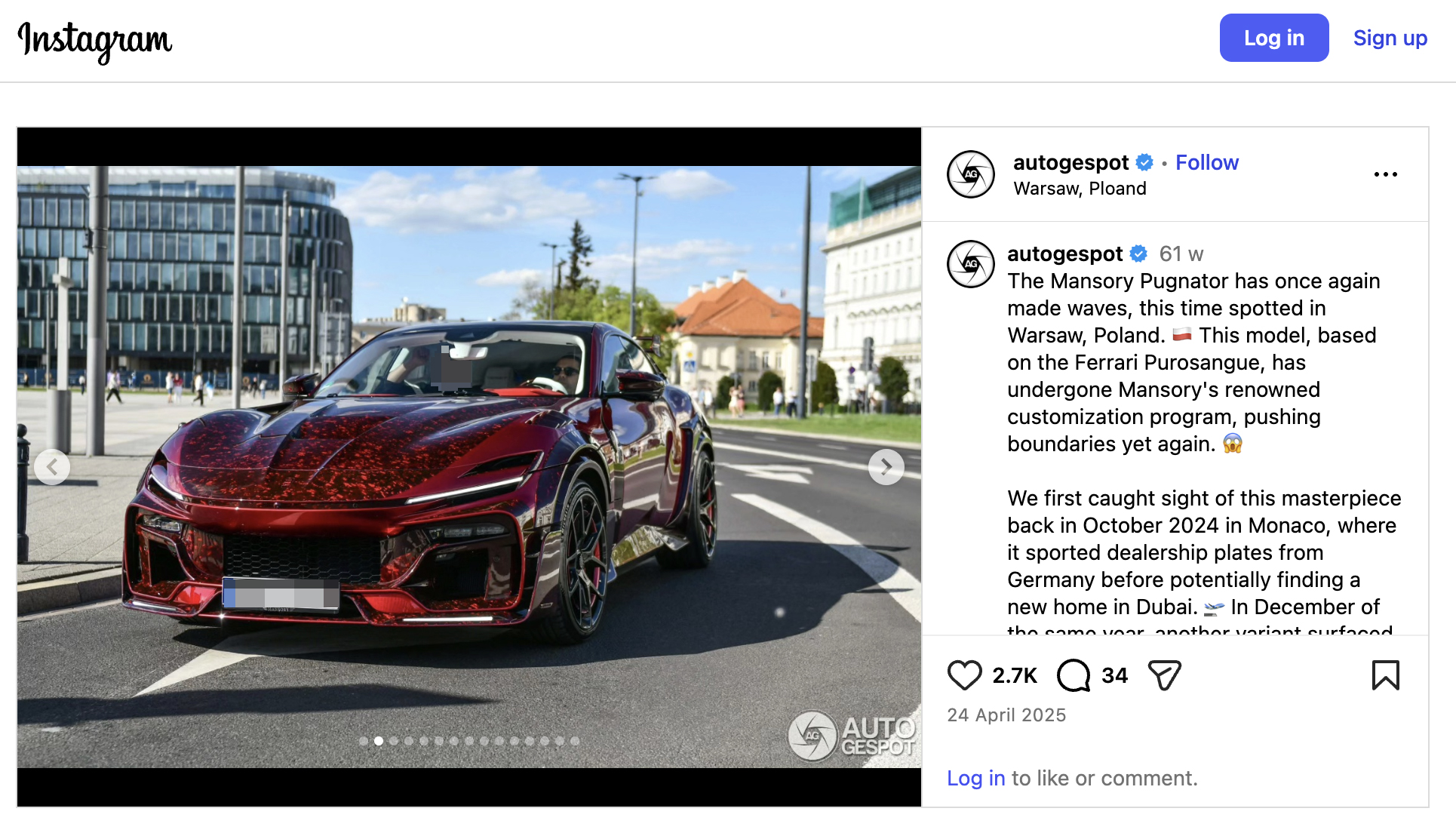 Fedlan Kılıçaslan za kierownicą swojego wykonanego na zamówienie Ferrari. Źródło: Zrzut ekranu/Instagram/autogespot