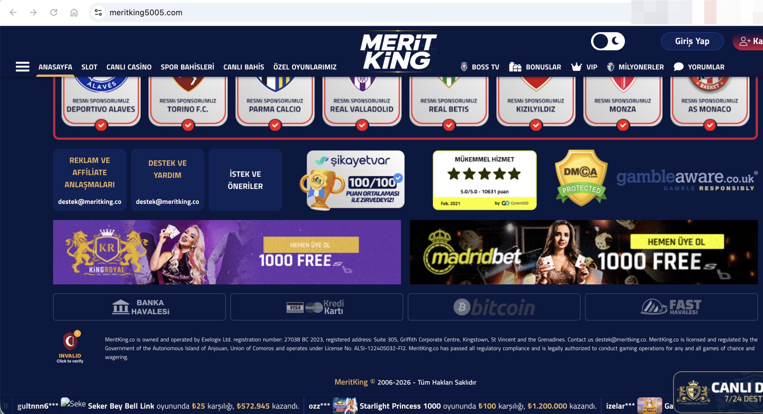Zrzut ekranu jednej ze stron MeritKing Źródło: Screenshot/meritking5005.com