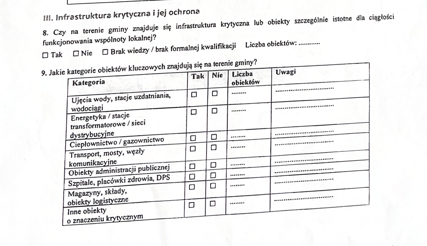 Fragment ankiety posła Krzysztofa Tuduja
